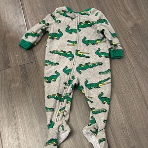 Carter's Gray and Green Dinosaur Footie